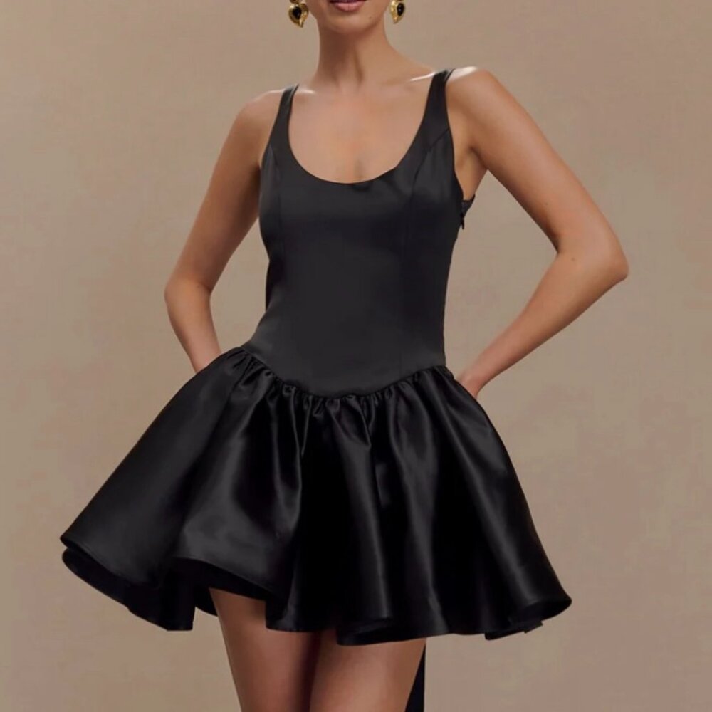 NWT Meshki- Black Backless Dress with Bow